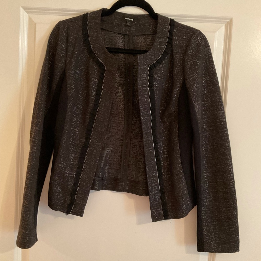 EXPRESS gunmetal SUIT jacket